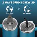 ICIOI 40 oz Stainless Steel Vacuum Insulated Tumbler with Lid and Straw for Water, Iced Tea or Coffee, Spill Proof Water Bottle with Handle, Leak Resistant Travel Mug Car Cupholder Friendly
