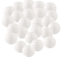 6" White Round Paper Lanterns, JRing 24pcs White Chinese Japanese Mini Paper Ball Lanterns for Weddings, Parties & Home Decor (24Pack)