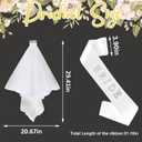 On-Airstore Bride To Be Sash and Bride Veil for Bachelorette Party Favors Accessories Bachelorette Gifts for bride White Pearl Satin Sash and Wedding Veil for Bridal Shower Gifts Decorations