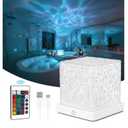 Rechargeable Shower Light No Wiring, 16 Color Changing Ocean Wave Lamp Projector, Waterproof Shower Mood Light Cube with Remote, Bathroom Mood Lighting, Bathtub Lights for Relaxing Spa, Bath, Bedroom