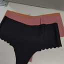 ALL OF SHE Thongs for Womens High Waisted Seamless Underwear for Women 6 Pack Wave Edge No Show Sexy Panties (M)