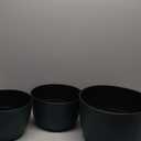 12/10/9 Large Modern Plant Pots, Plastic Planters with Drainage Holes and Saucers for Indoor Outdoor Plants Flowers, Black with Green Speckles