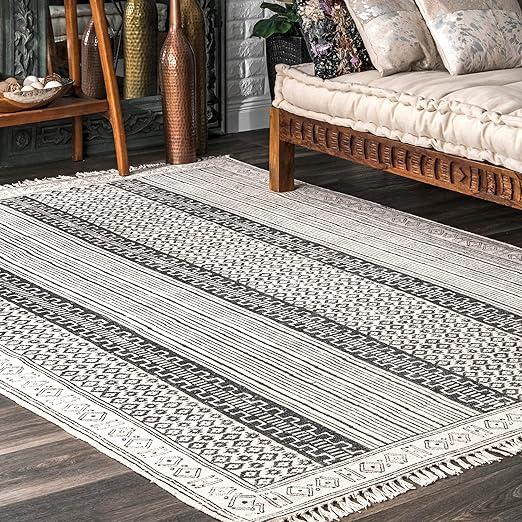nuLOOM Striped Flatweave Native Area Rug 5x8