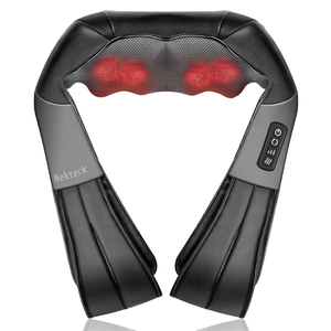 Nekteck Shiatsu Neck Massager for Pain Relief Deep Tissue with Heat, 3D Kneading Massage Pillow Back Shoulder Massager for Body Muscle, Plug-in Use for Home Office Car, Gifts for Mom Dad Him Her