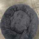 Petjett XL Dog Beds For Large Sized Dog - 45'' Extra Large Dog Bed, Anti-Slip & Washable Super Soft Round Donut Bed, Fluffy Faux Fur Anti-Anxiety Premium Comfort Pet Bed, Fits Dogs Up To 120 Lbs (Dark Gray)