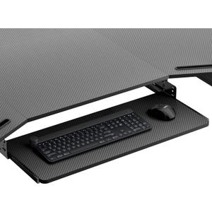 EUREKA ERGONOMIC Adjustable Keyboard Tray Under Desk, 28x11 Inch Large Slide Out Keyboard & Mouse Platform Tray, Wooden Pull Out Computer Keyboard Drawer for Typing Home Office Desk, Black