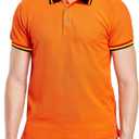 Mens Polo Shirt Short Sleeve Sports Tactical T-Shirt Athletic Golf Polos Daily Casual Stylish Collared Shirts for Men (Orange, M)