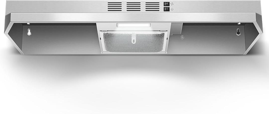 Range Hood 36 inch Under Cabinet, Ducted/Ductless Kitchen Hood 280CFM, Stainless Steel Vent Hood with Rocker Button Control, Stove Hood with 2 Speeds Fan, Bright LED Light
