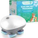 Tilcare Handheld Pet Massager for Dogs and Cats Electric Cat and Dog Massage Tool - Head and Back Scratcher for Relieving Tension, Tight Muscles and Stiffness with Four Rotating Massage Heads