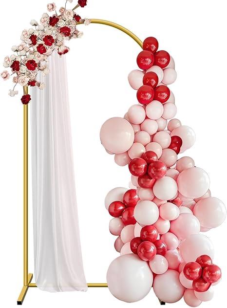 6.6 ft Arch Backdrop Stand, Metal Wedding Arch Stands for Party, Birthday, Wedding, Bridal Shower, Baby Shower Gold