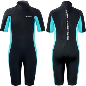 3mm Youth Wetsuit for Kids - Safer Material CR Neoprene | Shorty Sleeve | UV Protection | Thermal Swimsuits in Cold Water | Back Zip for Surfing, Swimming, Snorkeling | Boys & Girls (5)