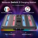 Charging Dock for Nintendo Switch 2 Controller, [4 Game Card Storage Slot] [RBG LED Indicators] 4 in 1 Magnetic Controller Fast Charger Station Dock for Nintendo Switch 2 Accessories