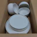 Plates and Bowls Sets, Dinnerware Sets for 4, 12 Pieces Scratch Resistant Dishware Dishes Set, Ceramic Kitchen Dinner Set, Porcelain & Microwave and Dishwasher Safe, Cream White