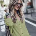 Womens Swimsuit Cover up,Silky Button Down Shirt Midi Dress Kimono,Summer Bathing Suit Beach Coverups for Women (CP-Aline) (L)