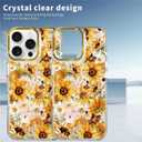 VisEnt Clear Case for iPhone 16 Pro, Magnetic Phone Case, Transparent Slim Cover, Military Grade Protection, Shockproof, Anti-Yellowing, Scratch Resistant, Vintage Sunflower Floral