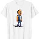 Bitcoin-Hodler Pixelated Character Cryptocurrency Bitcoiner T-Shirt, S