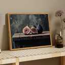 AtterrirArt Framed Vintage Kitchen Wall Art, 12 * 16inch, Still Life Figs Print, Rustic Farmhouse Wall Decor, Moody Fruit Canvas Wall Art For Bedroom, Dining Room, Ready to Hang