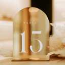 JINMURY Gold Mirror Arch Table Numbers for Wedding, 20 Pack 5x7" Gold Mirror Arch Acrylic Signs with Stand Acrylic Table Numbers 1-20, Perfect for Wedding Reception