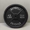 BalanceFrom Classic Cast Iron Weight Plates for Strength Training, 2-Inch, 45-Pound, Pair