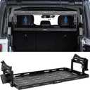 JOYTUTUS Rear Cargo Rack Basket Compatible with Wrangler JL 2018-2023 (Hard-Top Only, Not Fit 2024-2026), 350 LBS Adjustable Height Trunk Interior Luggage Basket Big Storage Carrier, Black
