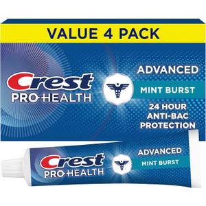 Crest Pro-Health Advanced Antibacterial Protection Toothpaste,5 oz 4 Pack, Teeth Whitening for adults, Breath Freshener, for Sensitive Teeth, Gum Health, Gingivitis toothpaste, Travel Size Toiletries