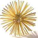Gold Sphere Decor, Metal Gold Starburst Tabletop Sculpture Decor, Modern Metal Starburst Centerpiece, Spike Ball Decoration for Home Decor