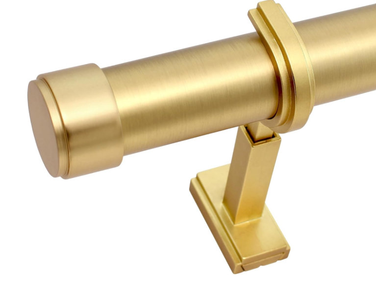 BlastHome® Luxury Fixed Length Curtain Rod, 3 ft, Brushed Gold
