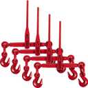 US Cargo Control Ratchet Chain Binders 3/8"- 1/2" (4-Pack), 9,200 LBS Working Load Limit, Use Ratchet Binders with 3/8 Inch Grade 70 and 3/8 Inch & 1/2 Inch Grade 43 Chain