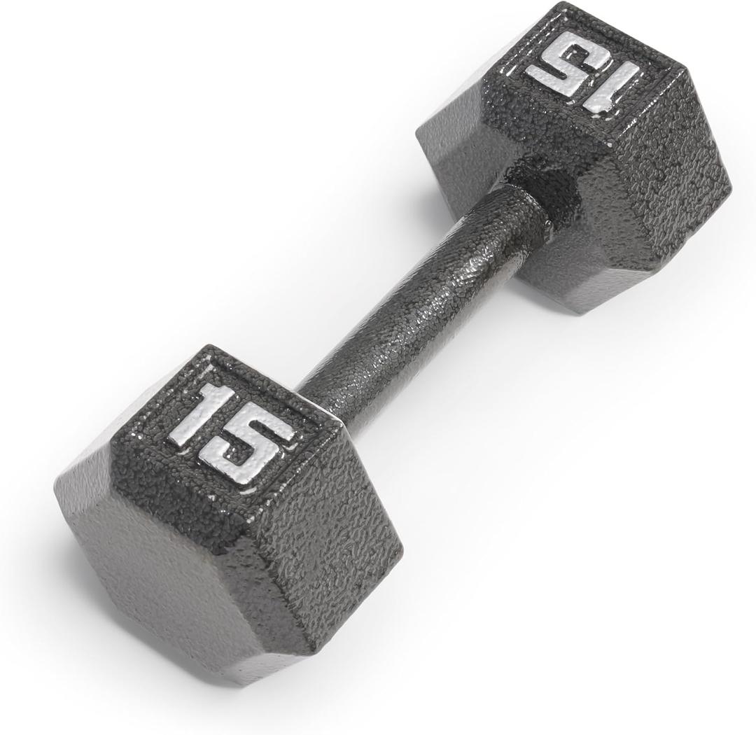 Marcy 15lb Cast Iron Hex Dumbbell, Single, IV-2015