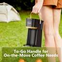 Tastyle Single Serve One Cup Coffee Maker, for K Cups and Grounds, Mini Coffee Maker with Portable Handle, 6 to 12 Oz Brew Size, for Travel, Camping, Office, RV and Dorm, 120V, Black and Gold