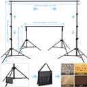 Photo Backdrop Stand 9ft x 10ft Photograhy Adjustable Background Stands Support Kit with Carry Bag for Photo Studio, Photoshoot, Parties, Photographic Equipments