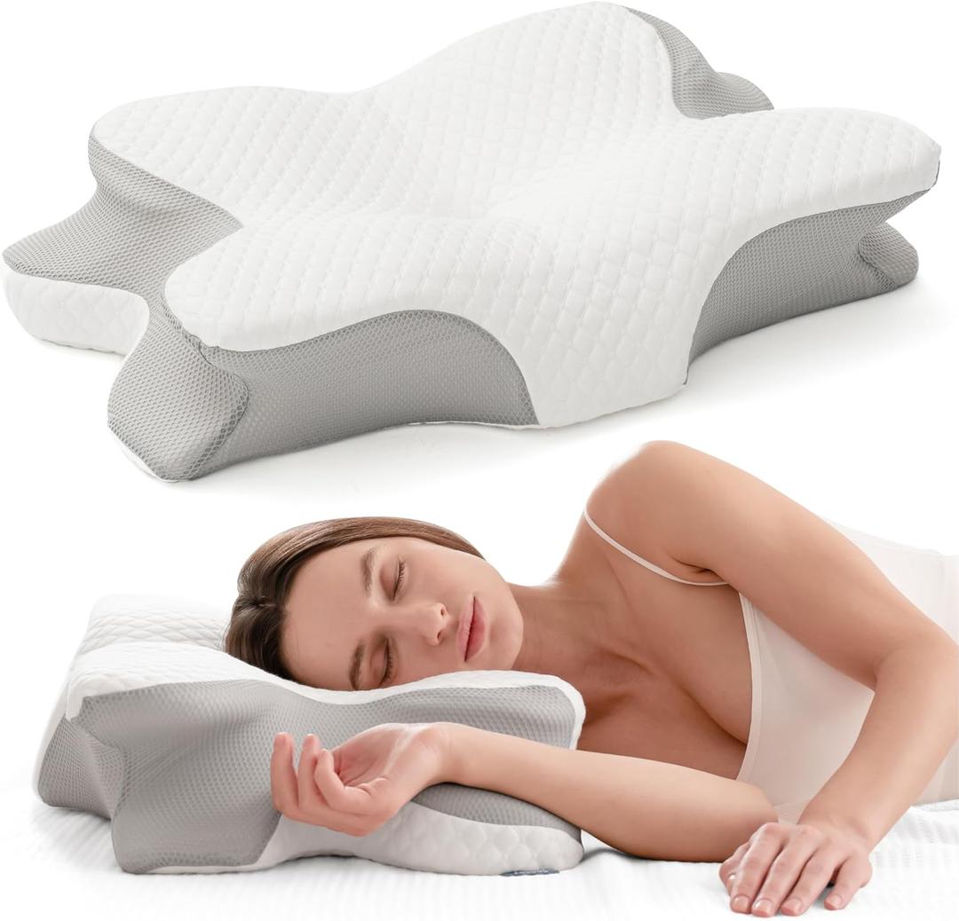 Alcedo Cervical Pillow for Cozy Sleep and Neck Pain Relief, Odorless Ergonomic Memory Foam Pillow, Orthopedic Bed Pillow for Side, Back & Stomach Sleepers
