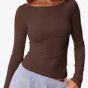 Beumissy Women's Boat Neck Short Sleeve T-Shirts Y2K Cute Going Out Tops Summer Baby Tees (L)