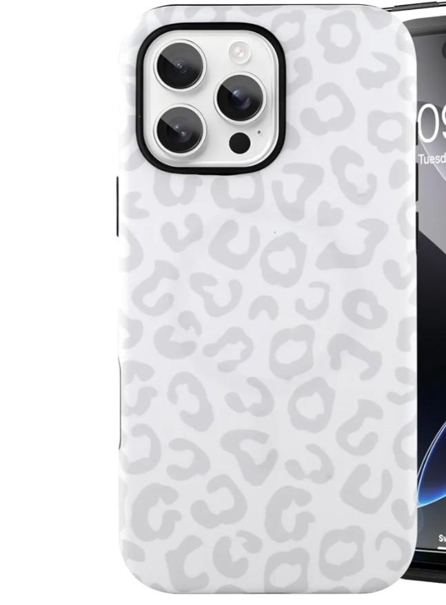 SAKUULO Magnetic for iPhone 12 Pro Max Case Light Gray Leopard Print Pattern [Compatible with MagSafe] Wireless Charge Slim Shockproof Case for iPhone 12 Pro Max Phone Case, Gray Leopard (6.7")