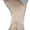 LifeStride Womens Florence Bow Heeled Sandal Silver 7.5 W