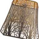 Large sconce lamp shade,metal spider rectangle lamp shade,modern lamp shades,table lamp shade for bedroom or living room (8+6.1)" Top x (13.8+8)" Bottom x 11" Hight,Bronze Gold, 8" top x 14" bottom x 11" high