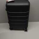 Sweetcrispy Carry on Luggage, Hard Shell ABS Suitcase with Double Spinner Wheels, Lightweight Expandable Rolling Suit Case with TSA Lock, 20 Inch Bronze Black