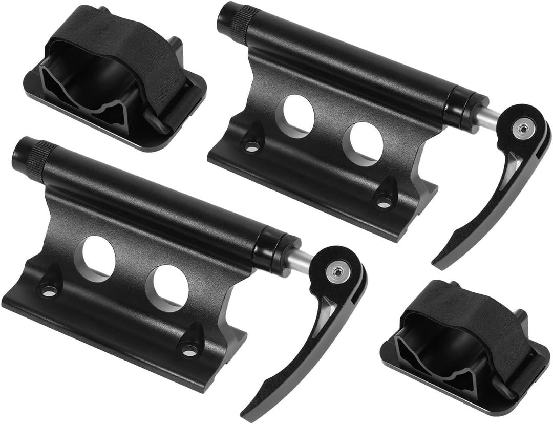 Partol Bike Block Fork Mount Universal Quick Release Fork Block Mounts Bike Rack Carrier Aluminum Alloy Bicycle Car Roof Mount Rack for Vehicles/Truck/Pickup/Trailer/Vans (Black, 2 Pack)