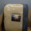 Car Seat Covers Full Set,Universal Fit for Cars,SUVs,Trucks,and Sedans with 5 Seats,Faux Leather Car Seat Cushion Compatible with Airbags,Waterproof Car Seat Protector,Beige
