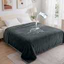 Waterproof Blanket for Bed - Blanket with Waterproof & Stain Proof, Splash Resistant, Machine-Washable Flannel is Soft and Comfortable, Suitable for Sofa (40"x60", Silver Gray/Dark Gray)