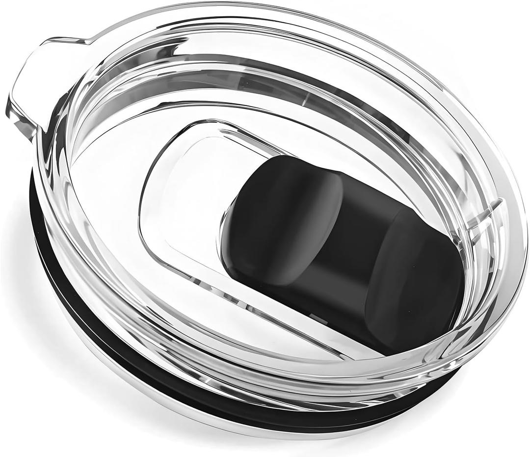 Replacement Mug Lid Compatible with Ember 10 oz Mug, Magnetic Slider Lid, Splash Proof Tumbler Lid Replacement, Black/Clear