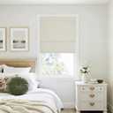 RYB HOME 100%Blackout Roman Shades for Windows, Linen Fabric No Drill Magnetic Blind with Adhesive Tape, Thermal Insulation Cordless Roman Blind for Bedroom Window/French Door, W26xH64, Beige, 1 Panel