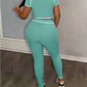 SOLY HUX Women's Leggings Set Two Piece Outfits Crop Top and Pants Sports Gym Tracksuits (Teal, M)