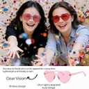 12/20/24 Pairs Heart Sunglasses for Women Men, Trendy Heart Shaped Rimless Transparent Sunglasses, Party Favors