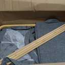 efluky Laundry Hamper with Lid, Double Laundry Hamper with 2 Removable Bags, 2 Section Laundry Basket with Bamboo Handles for Bathroom, Bedroom & Laundry Room, 140L (36.9 Gallon) Blue Grey