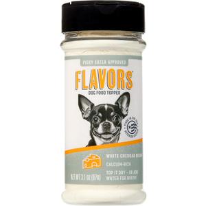 FLAVORS Dog Food Topper, White Cheddar Recipe, Non-GMO, 3.1 oz | Grain-Free, Freeze-Dried Dog Food, Taste Enhancer for Dry & Wet Dog Food, Human-Grade Ingredients, No Artificial Additives (EXP 12/01/26)