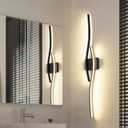 Modern LED Wall Sconce Set of Two with Dimmable, 3000K & Dimming Black Wall Light with LED Wall Lamp for Bedroom Living Room Bathroom Hallway 39.4inch Length (2Pack-Warm White Dimmable)