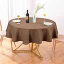 AUSSPVOCT Textured 50 Inch Round Tablecloth Up to 35'' Dia Tables Waterproof Wipeable Fall Table Cloth Wrinkle Free Circle Dining Table Cover for Birthday Farmhouse Thanksgiving Party Tablecloths (Coffee)