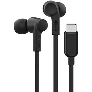 Belkin SoundForm Wired Earbuds with USB-C Connector, in-Ear Earphones w/Microphone - USB-C Headphones for iPhone 16, iPhone 15, iPad mini, Galaxy S25, Google Pixel 9, Android, and More - Black