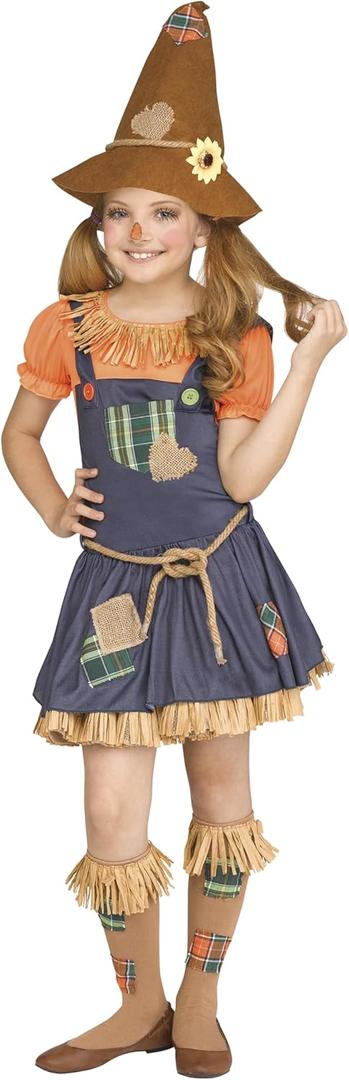 Fun World Girls Scarecrow (Medium 8 - 10, Blue)